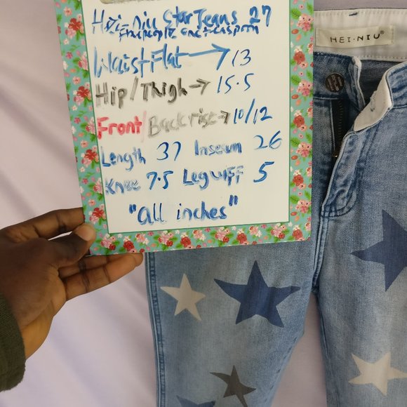 FPxHEI NIUxONE TEASPOON TAPERED MOM JEANS in SUPERSTAR WASH 27w +MEASUREMENTS - Picture 5 of 7